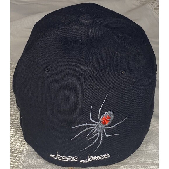 RARE Vtg. Jesse James Mac Tools Racing Size L/XL Skull Web Flex Cap West Coast - Picture 4 of 8